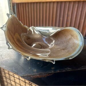 JOZEFINA KROSNO hand blown conch shell glass bowl